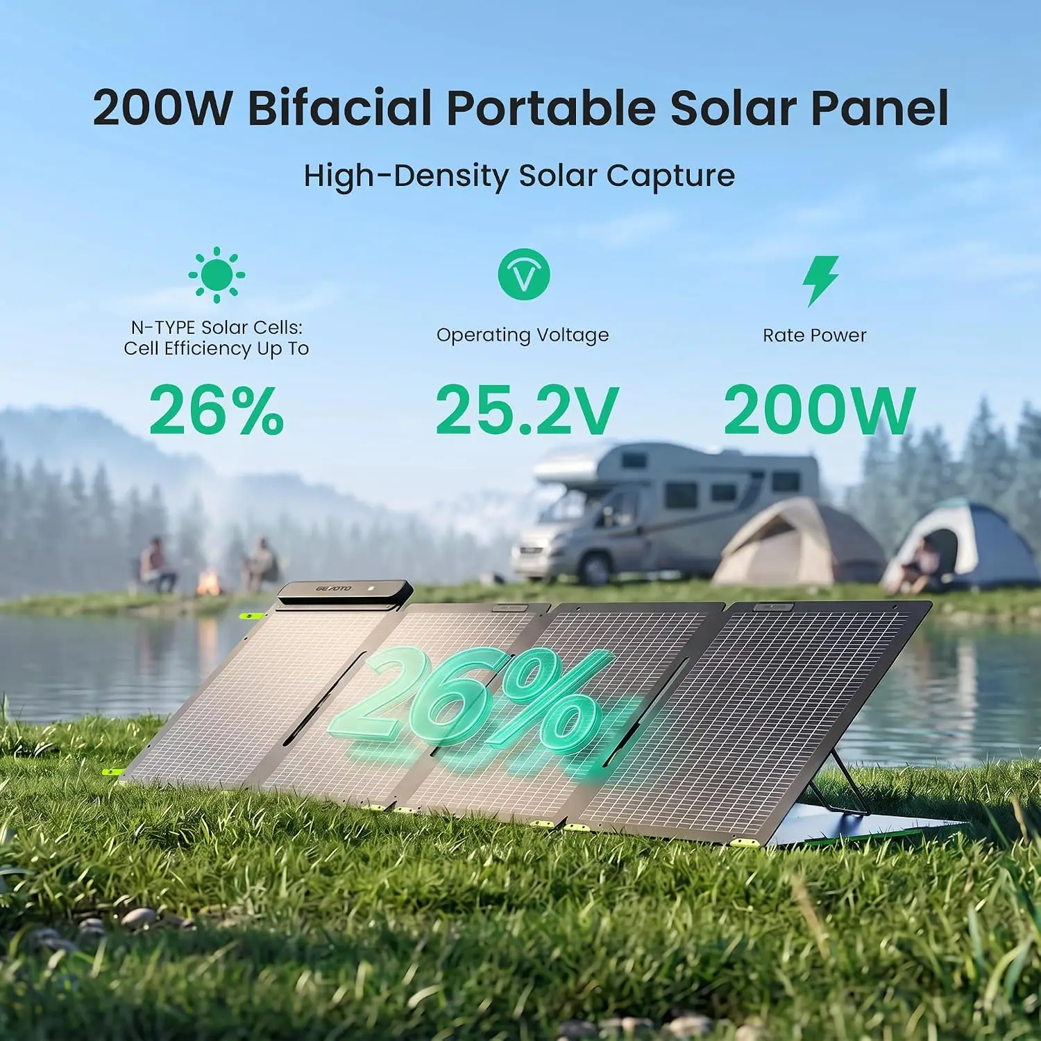 Painel Solar Portátil Bifacial - Solar Panel 200W avaliação e preço