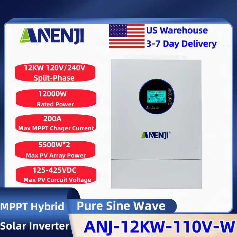 Inversor solar híbrido ANENJI  - Charge Controller Solar avaliação e preço